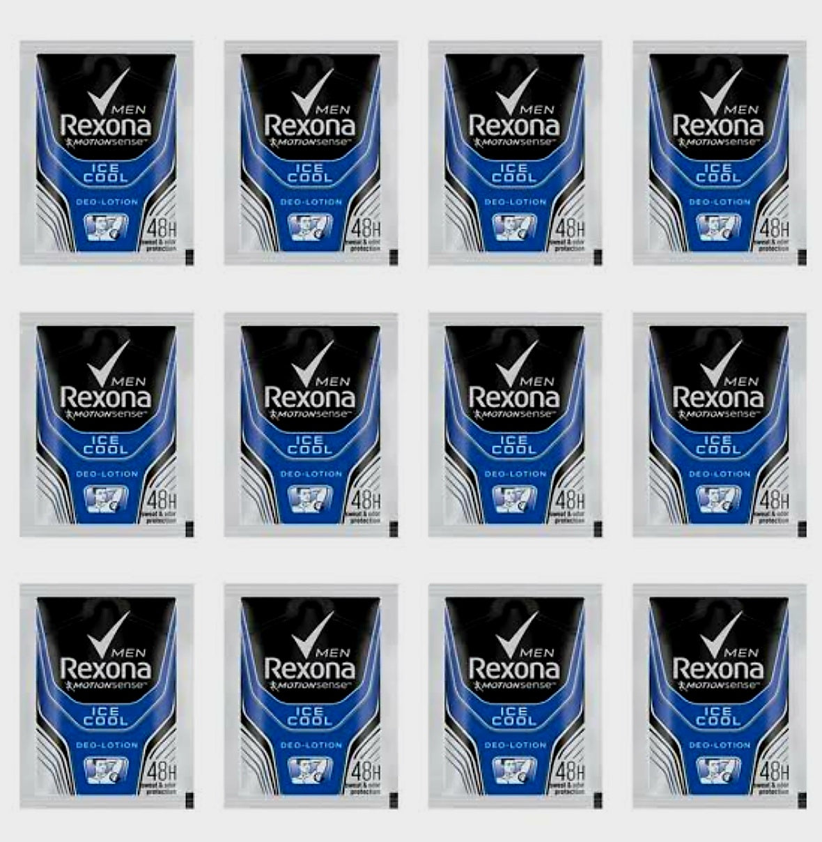 REXONA Men ICE COOL Anti-Stain Deo-Lotion 3ml×12sachets Hanger (TRAVEL SIZE)