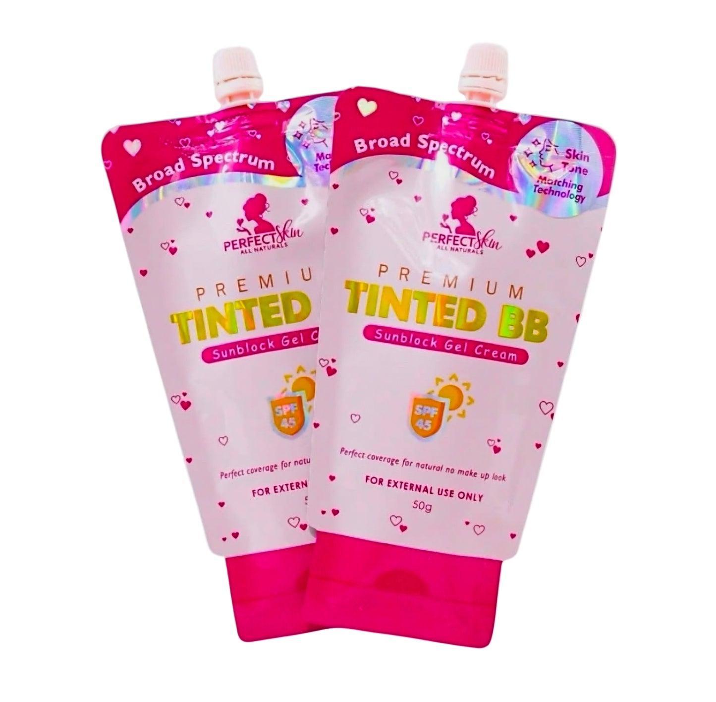 Perfect Skin PREMIUM TINTED BB Sunblock Gel Cream SPF45 50g (Resealable Cap)