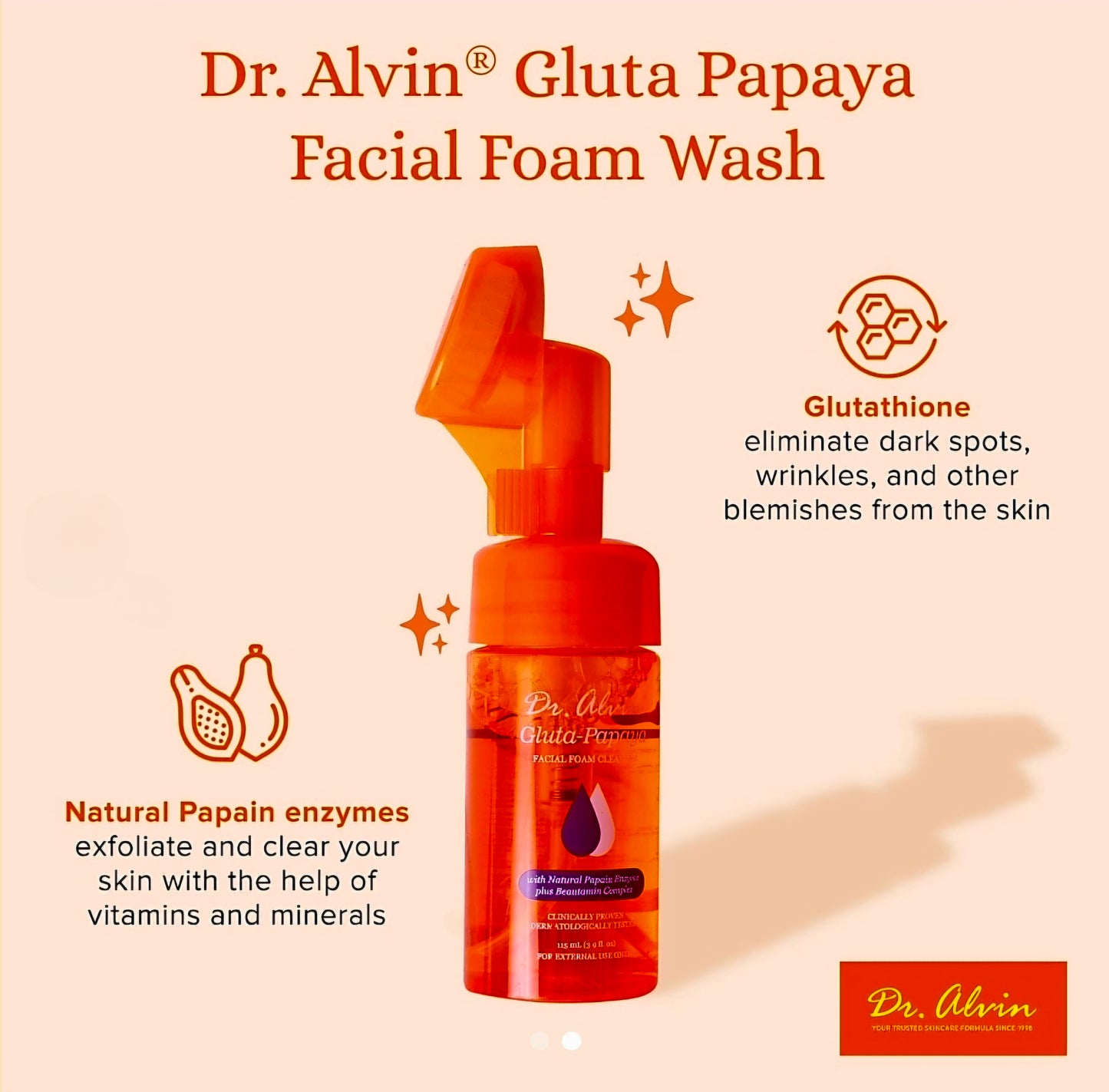 Dr.Alvin GLUTA PAPAYA Facial Foam Wash 115ml