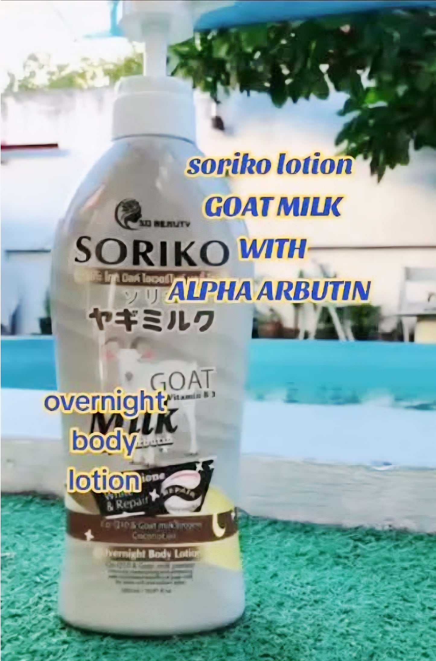 SORIKO Goat Milk Overnight Body Lotion GLUTATHION WHITE & REPAIR 500ml