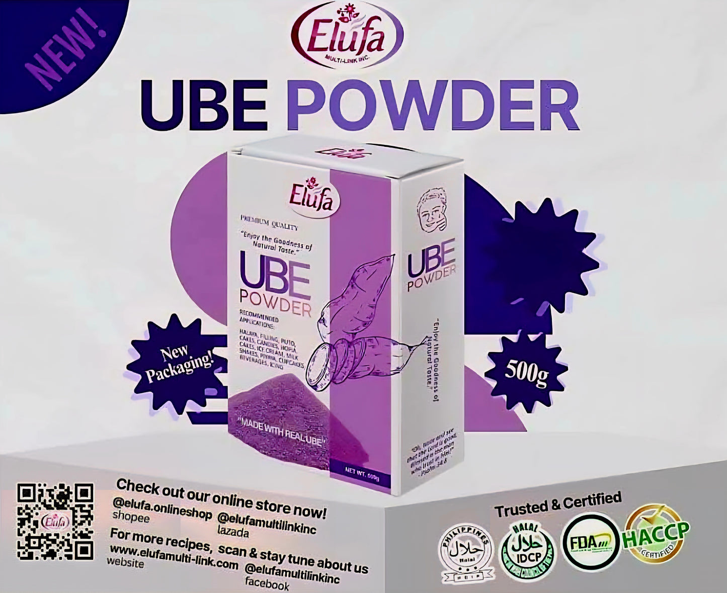 Elufa Brand PURE UBE POWDER 115g Pouch