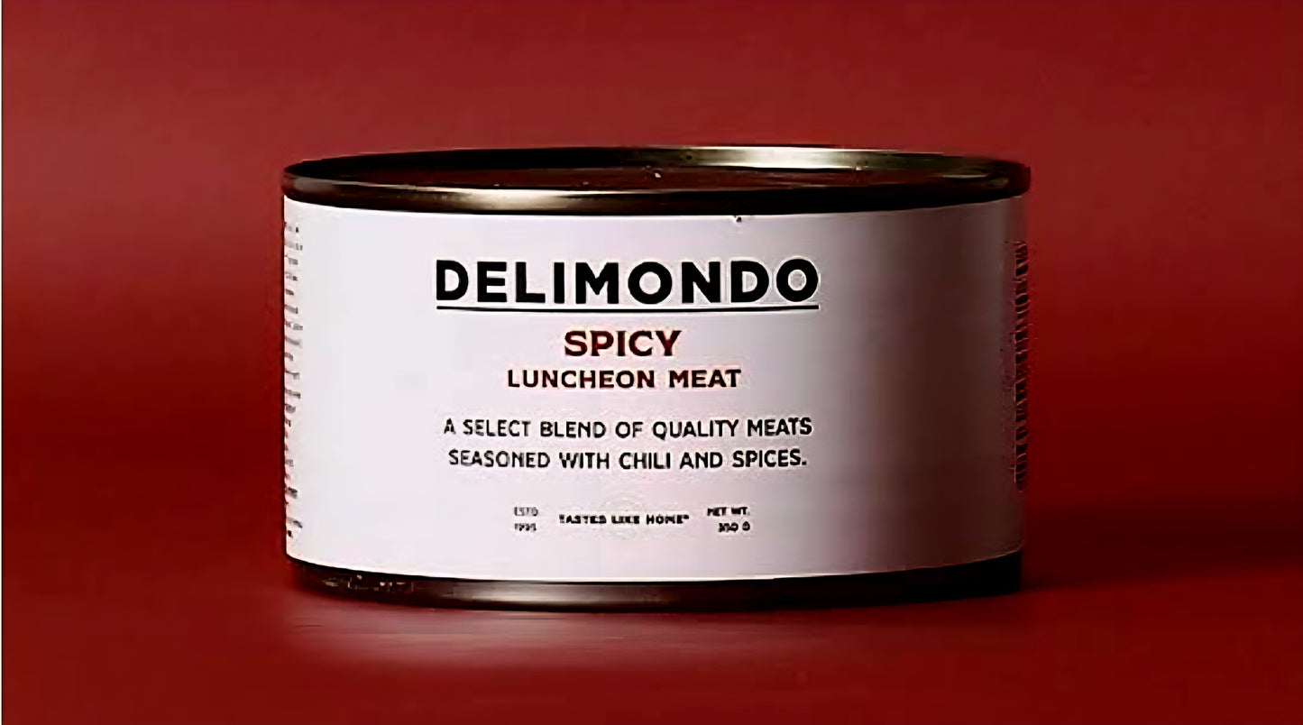 Delimondo SPICY LUNCHEON Meat BIG 350g FLAT TIN
