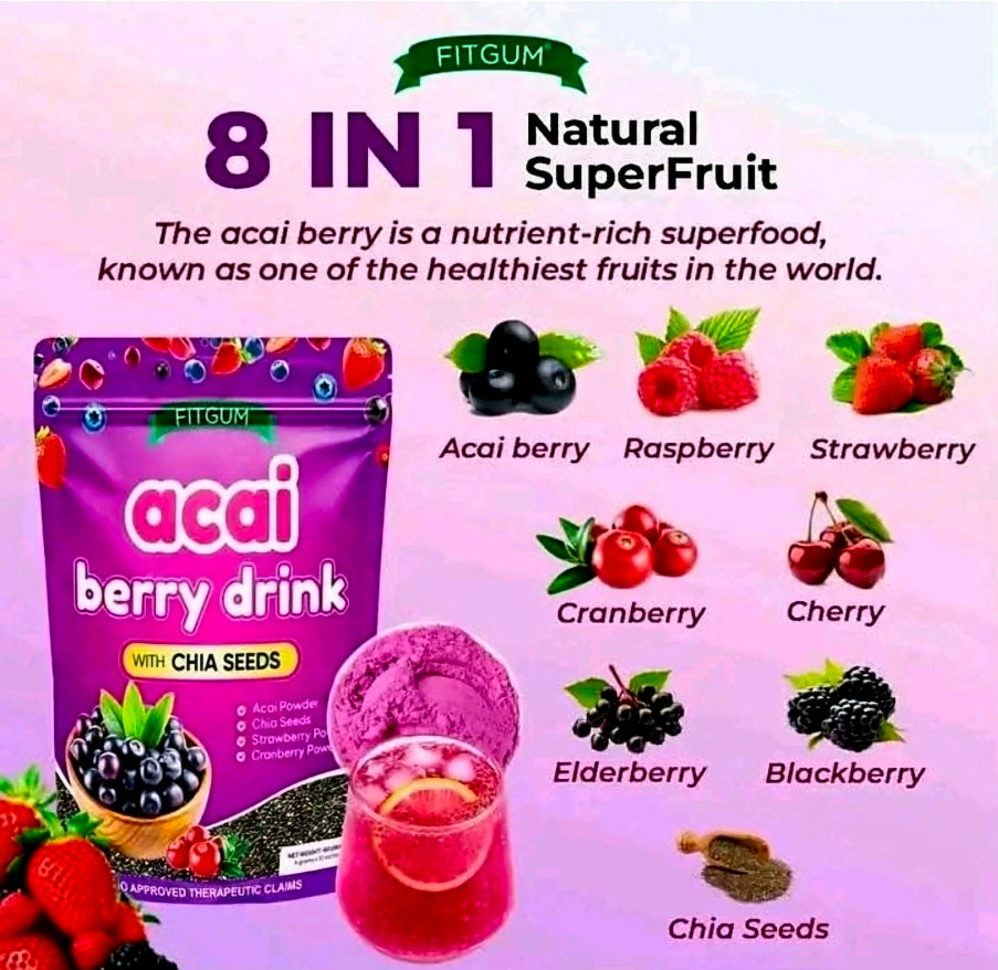 FITGUM ACAI BERRY DRINK WITH CHIA 40G