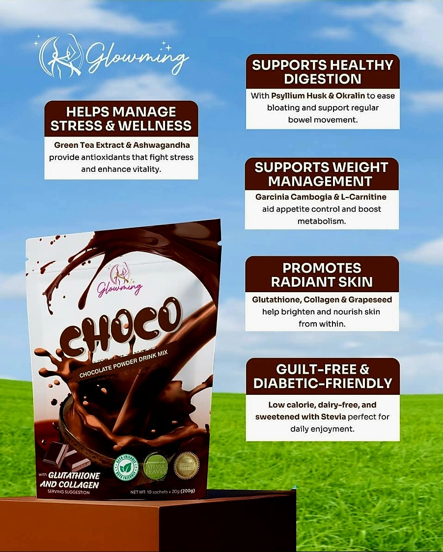 Glowming CHOCO Collagen Glutathione Drink 20g×10sachets