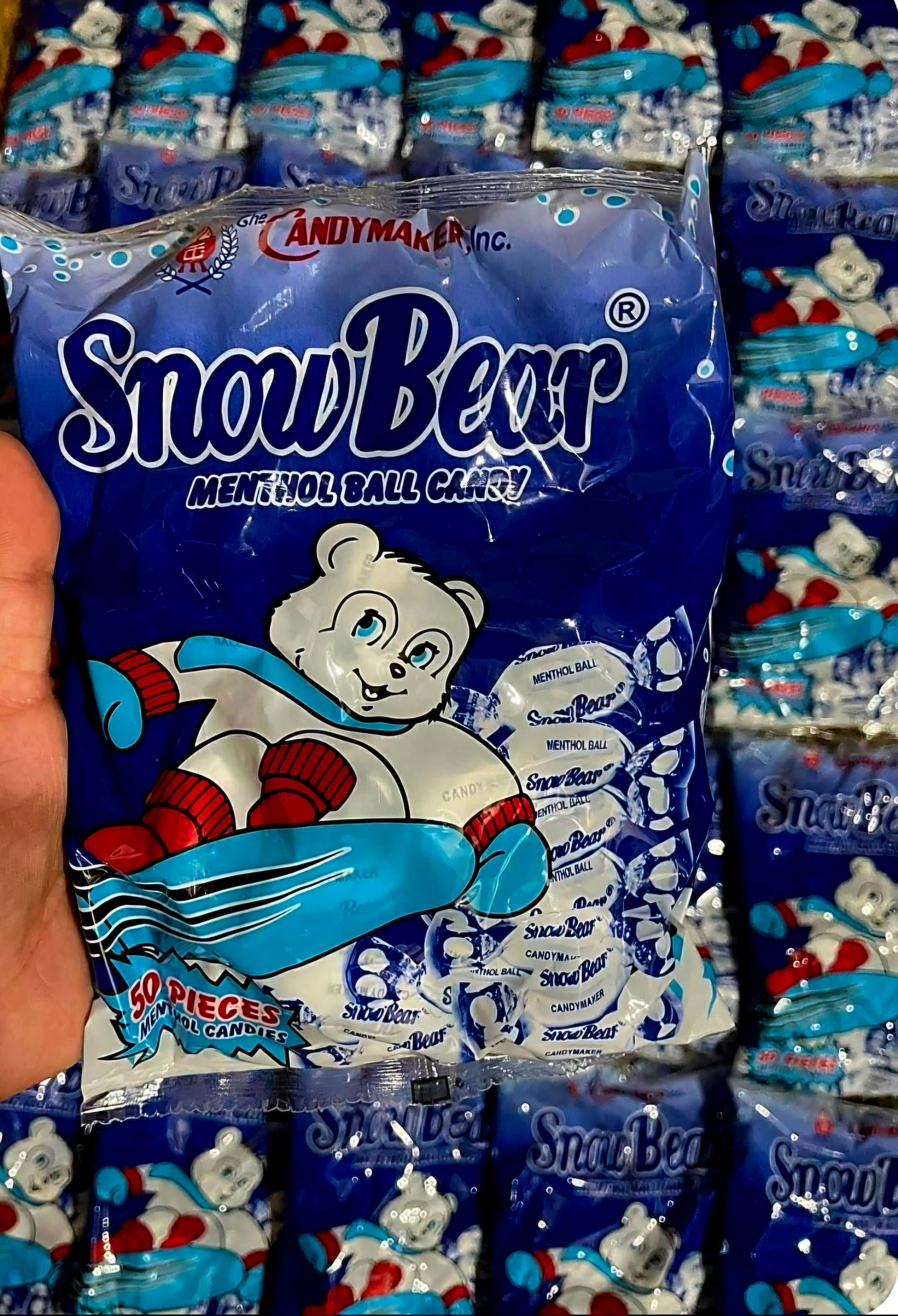 SNOWBEAR MENTHOL BALL CANDY 50-PIECES