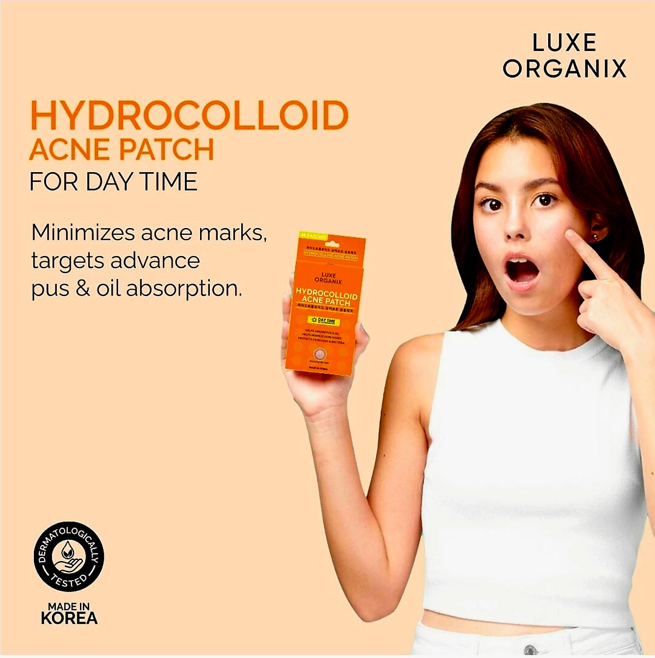 Luxe Organix HYDROCOLLOID ACNE PATCH (Daytime Use) 48-patches