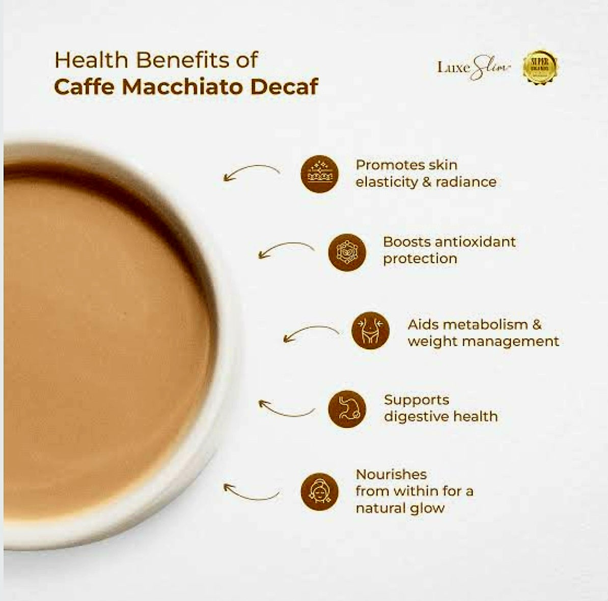 Luxe Slim CAFFE MACCHIATO DECAF Herbal Coffee Drink 21g×8sachets