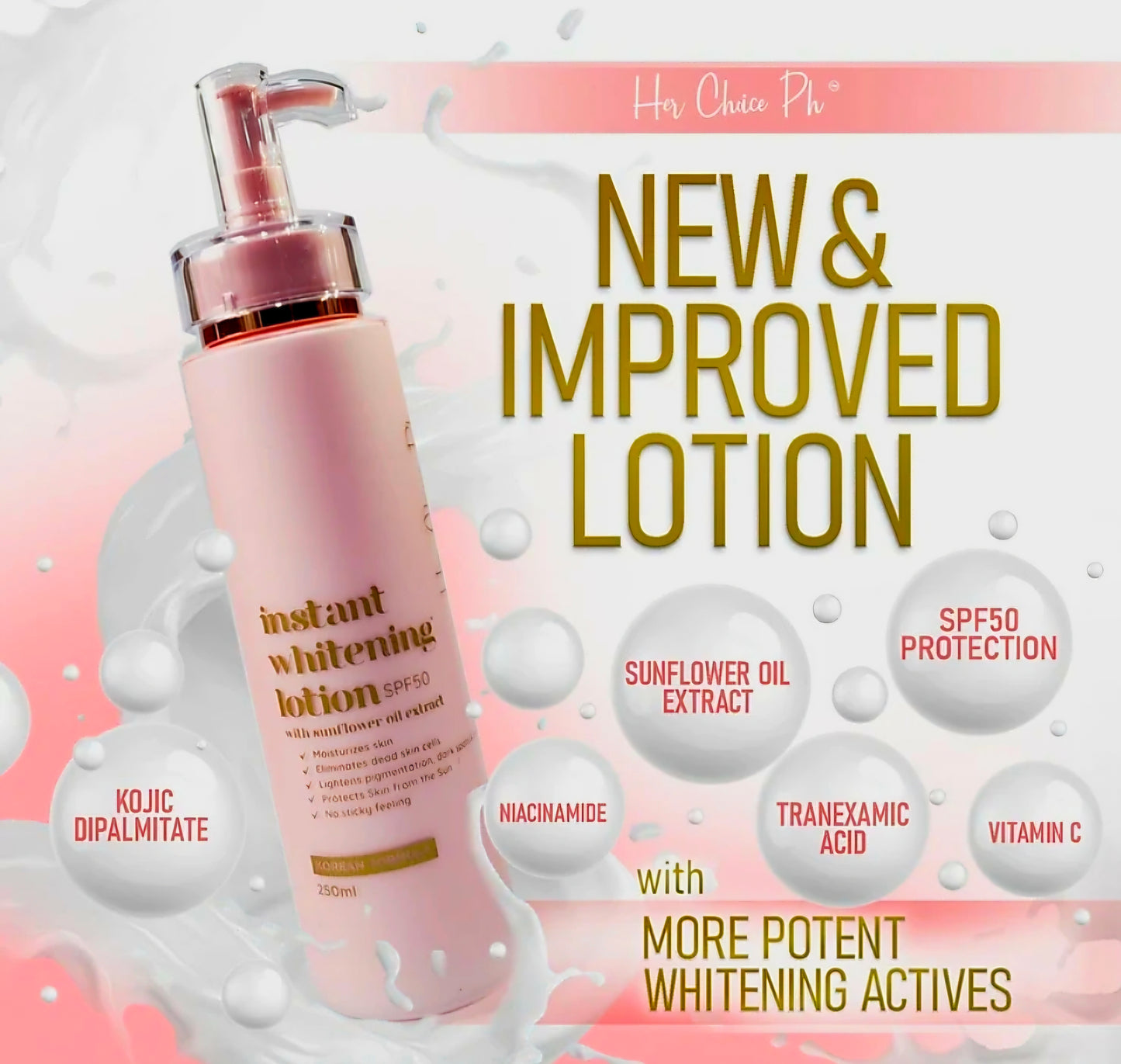 Her Choice PH Instant Whitening Lotion 250ml