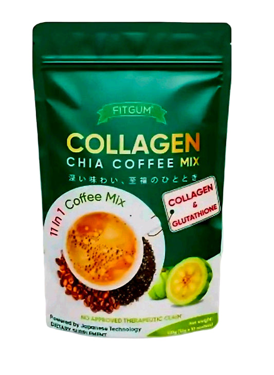 FITGUM Collagen Chia Coffee Mix (11-in-1 Coffee Mix)  12g×10sachets