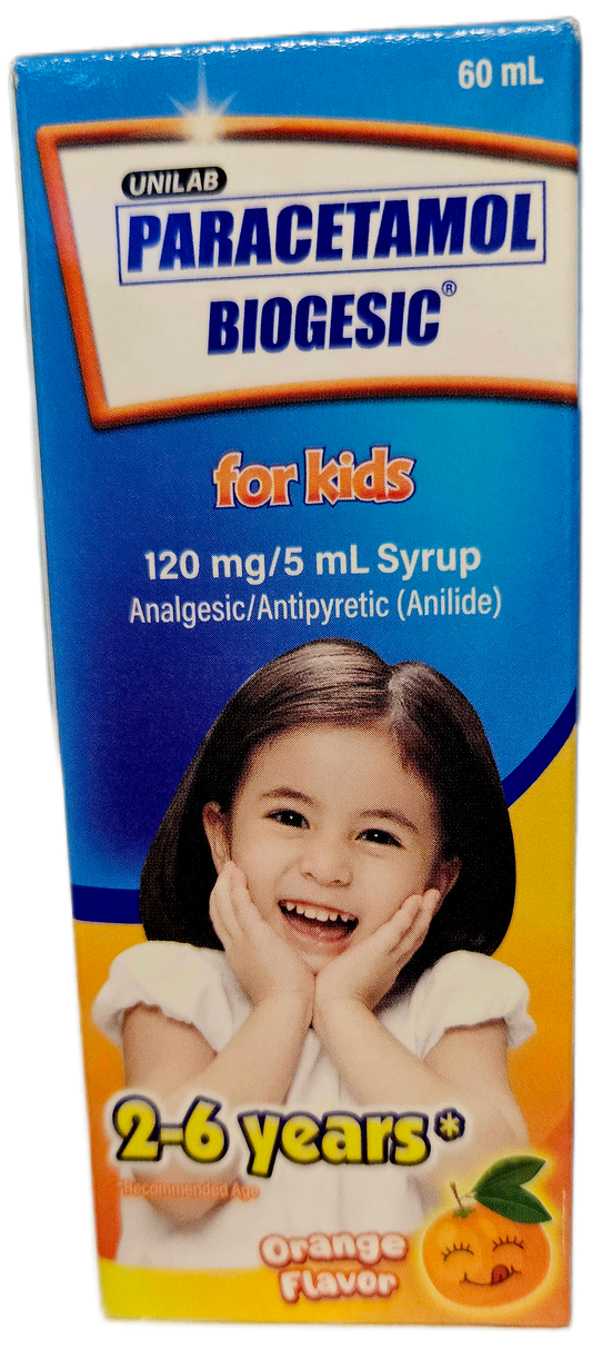 BIOGESIC SYRUP FOR KIDS ORANGE FLAVOR 60ML (2-6 YRS OLD)
