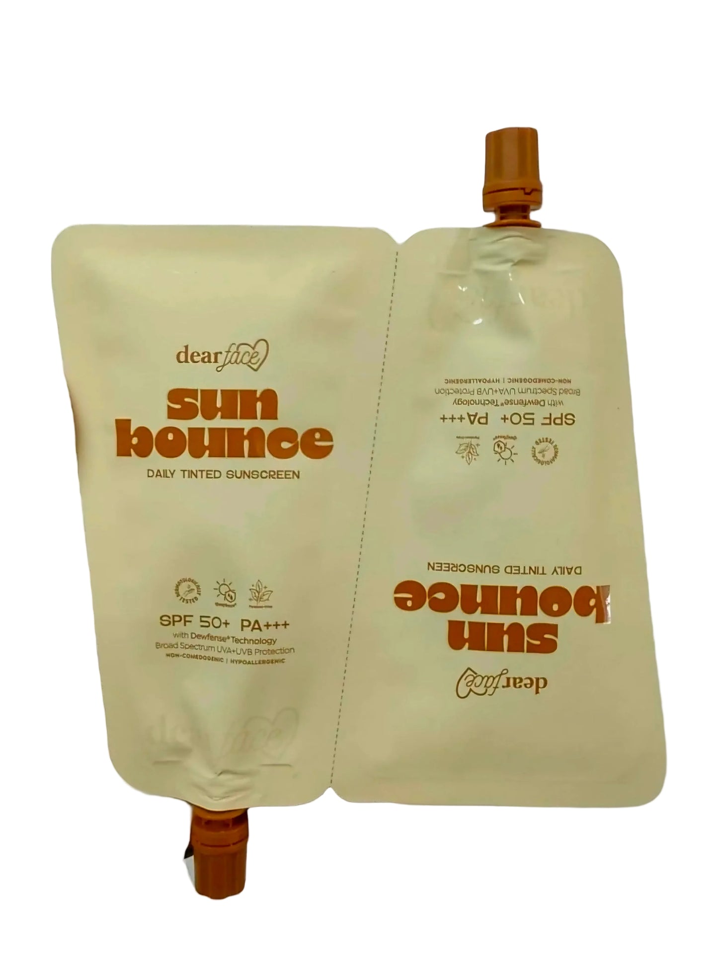 DearFace SUN BOUNCE Daily Tinted Suncreen 30ml×2 TWINPOUCH SPF50 PA+++ UVA/UVB Protection