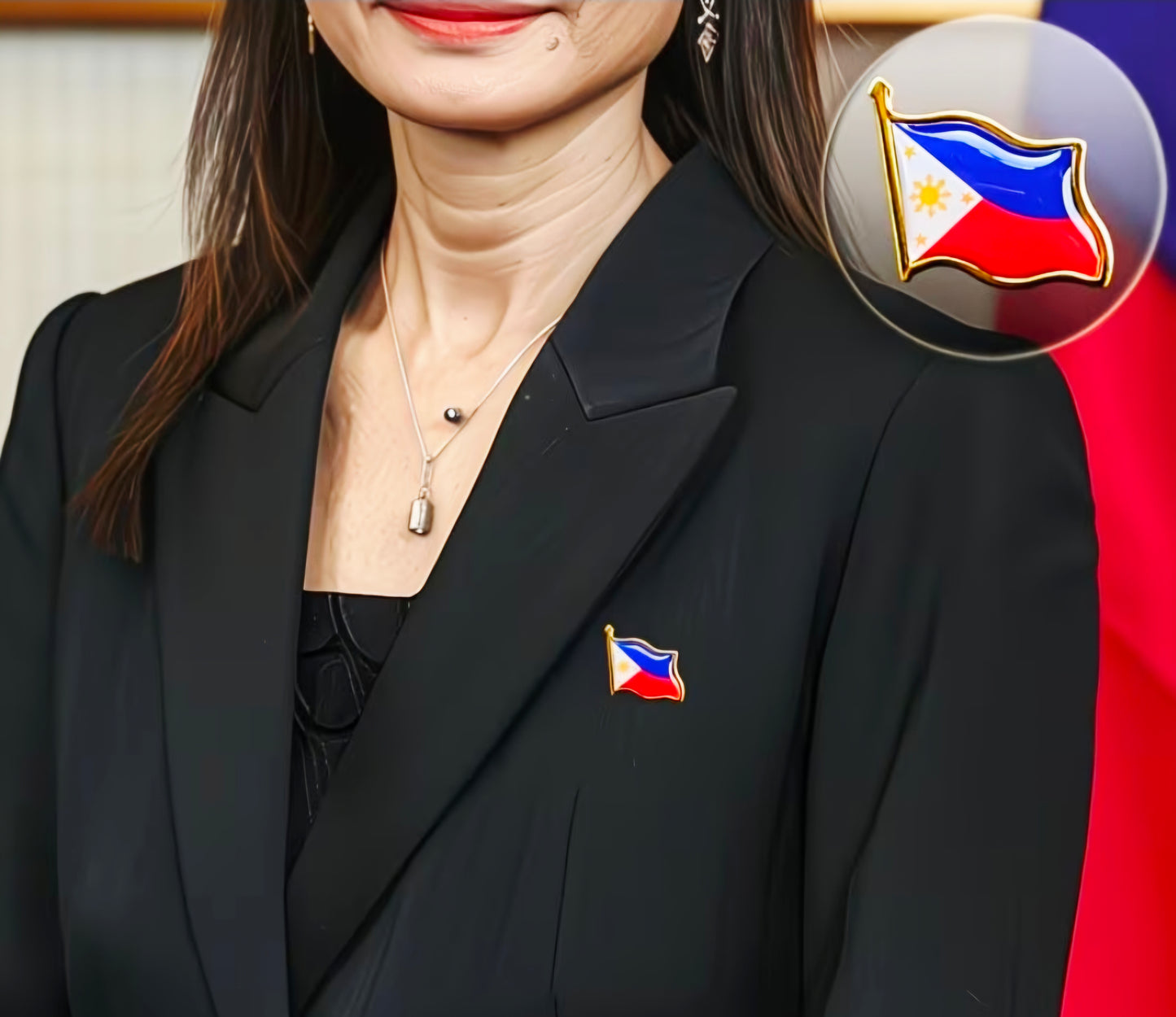 Vintage PHILIPPINE FLAG Commemorative Lapel Pins Metal Brooch (1-piece)