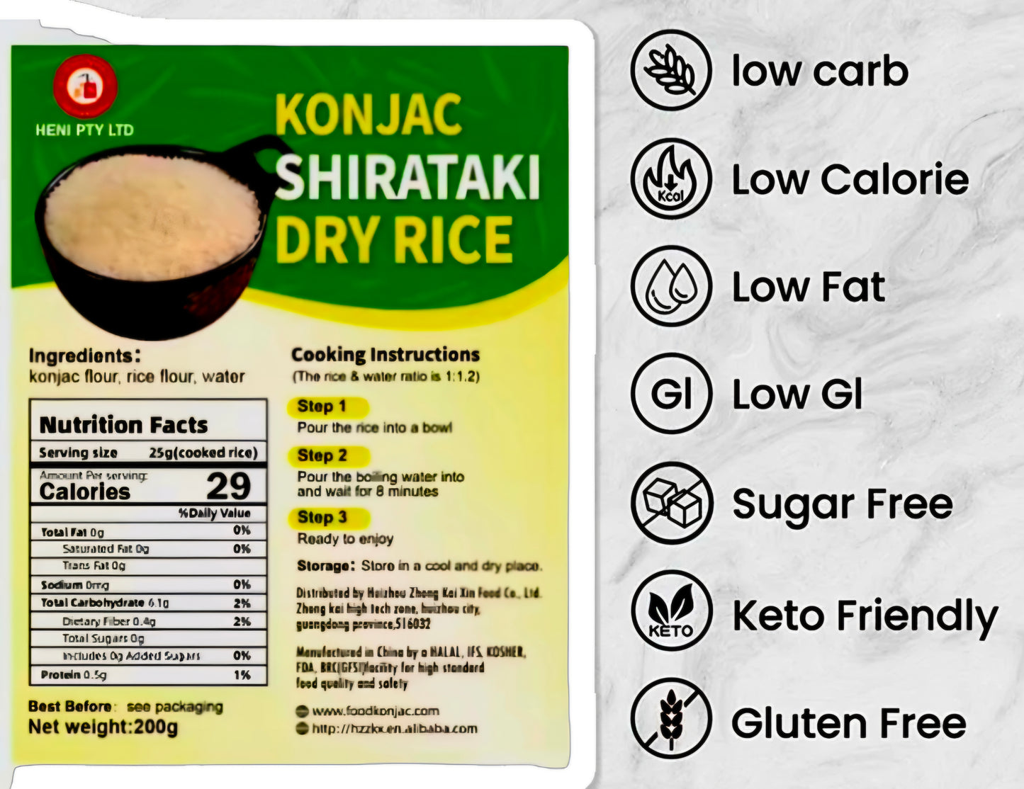KetoSlim KONJAC SHIRATAKI DRY RICE 200g