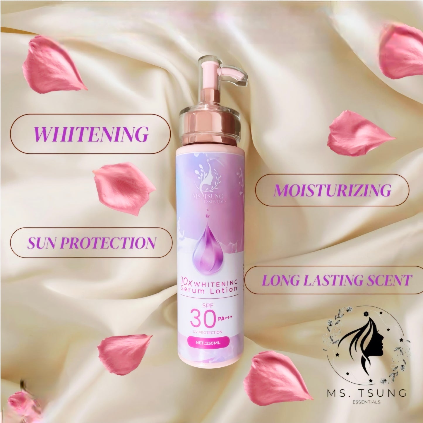 MS.TSUNG ESSENTIALS 10X Whitening Serum Lotion SPF30 PA+++ 250ml