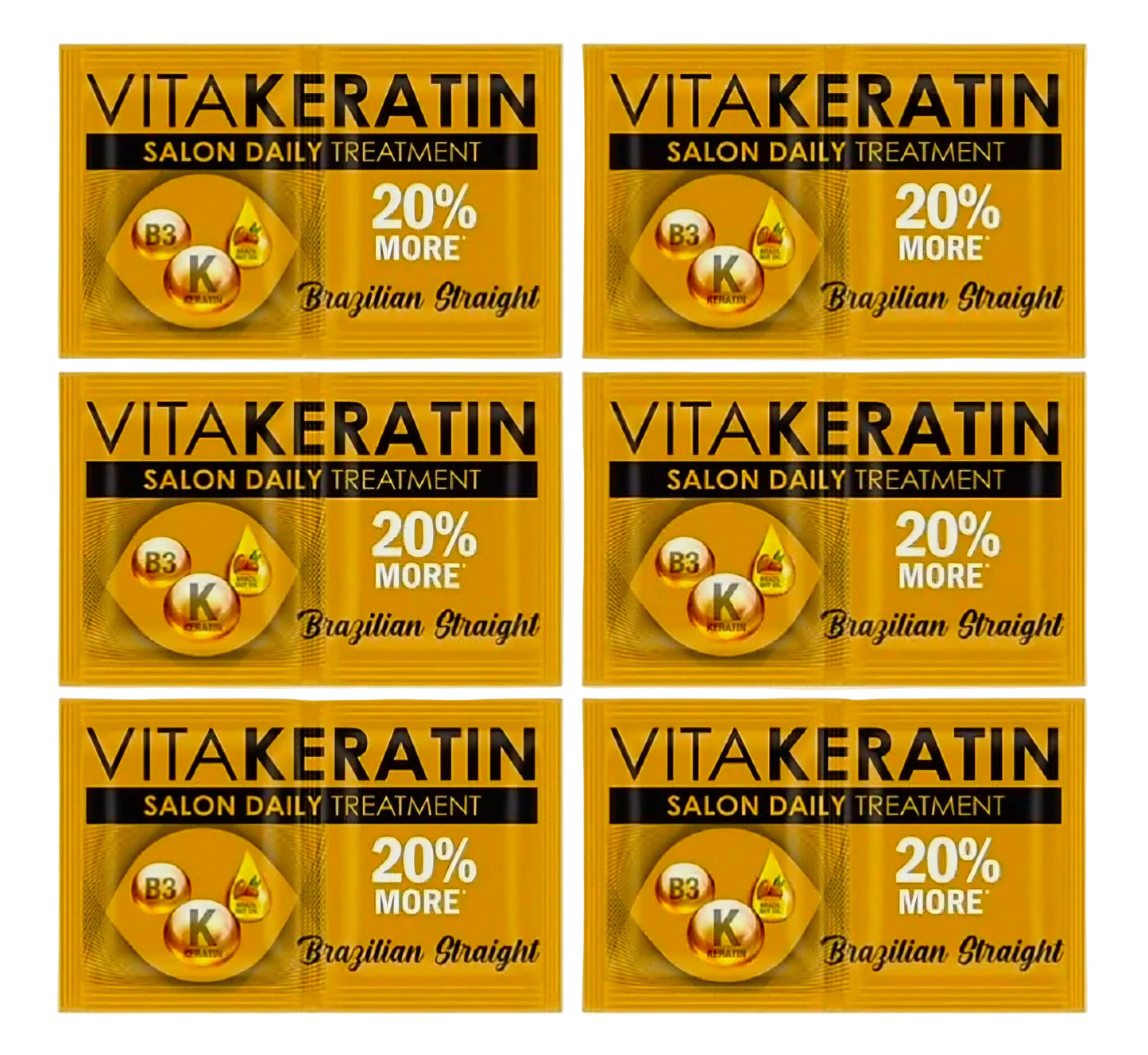 VITAKERATIN Salon Daily Treatment BRAZILIAN STRAIGHT 24ml×6's