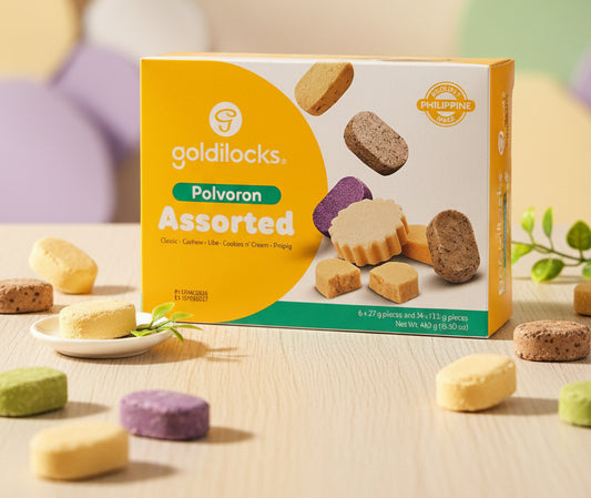 GOLDILOCKS ASSORTED POLVORON 462G (30-PIECES) FAMILY SHARE PACK