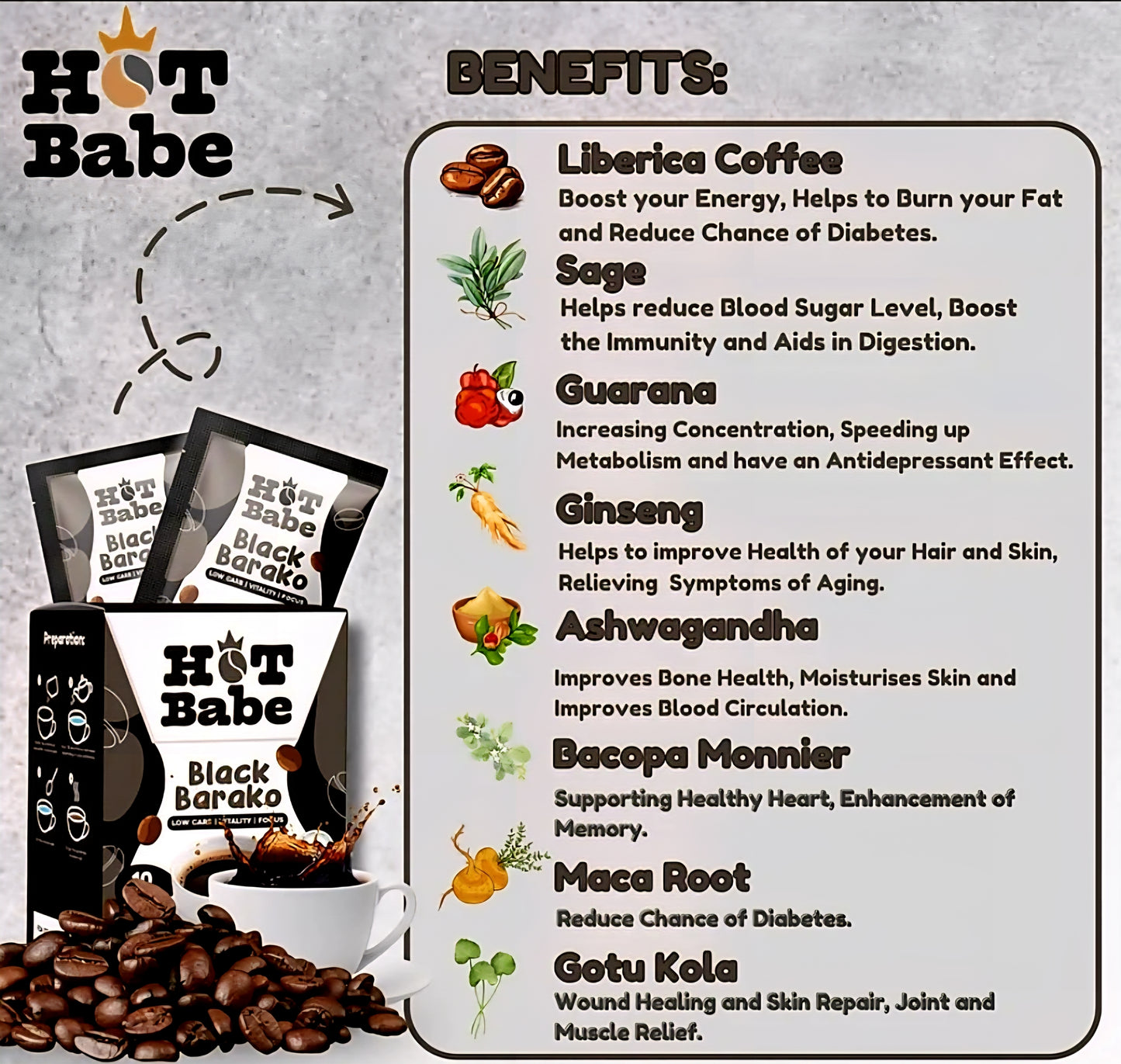Hot Babe BLACK BARAKO 18g×10sachets