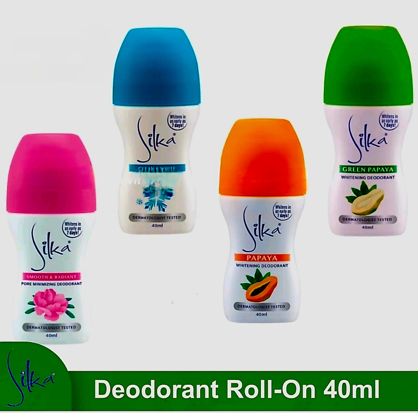 SILKA Clean & White  Deodorant Roll-On 40ml (BLUE)
