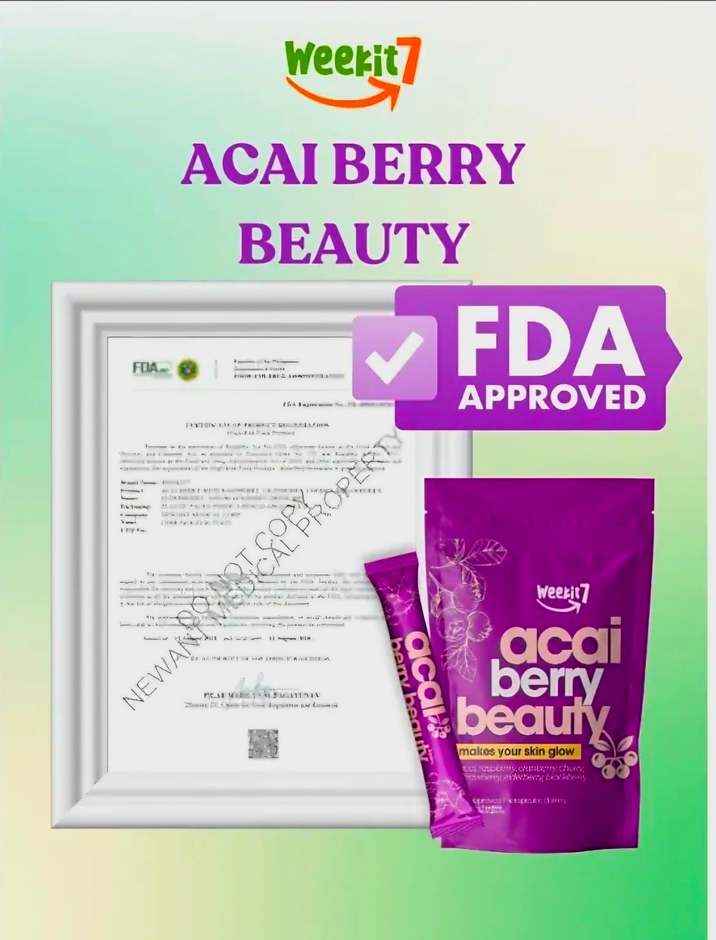 Weekit7 ACAI BERRY BEAUTY Powder Drink 5g x 7-sachets