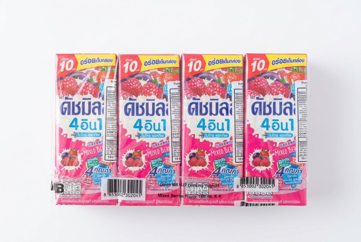 4-PACK DUTCH MILL 4-IN-1 YOGHURT DRINK MIXED BERRIES 180ML×4 (THAILAND)