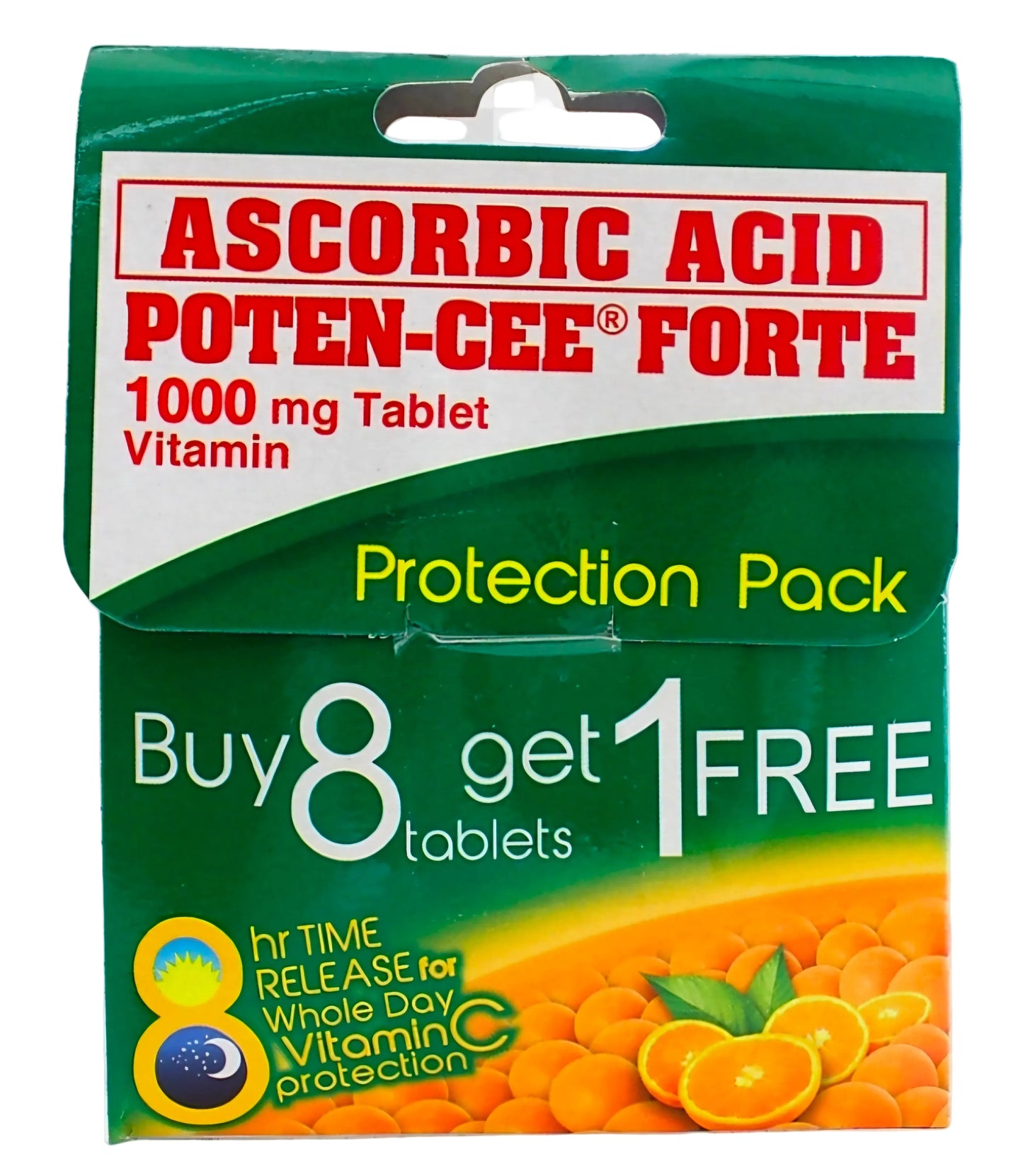 POTEN-CEE FORTE Ascorbic Acid 1000mg Vitamin-C 10-Tablets TRAVEL PACK
