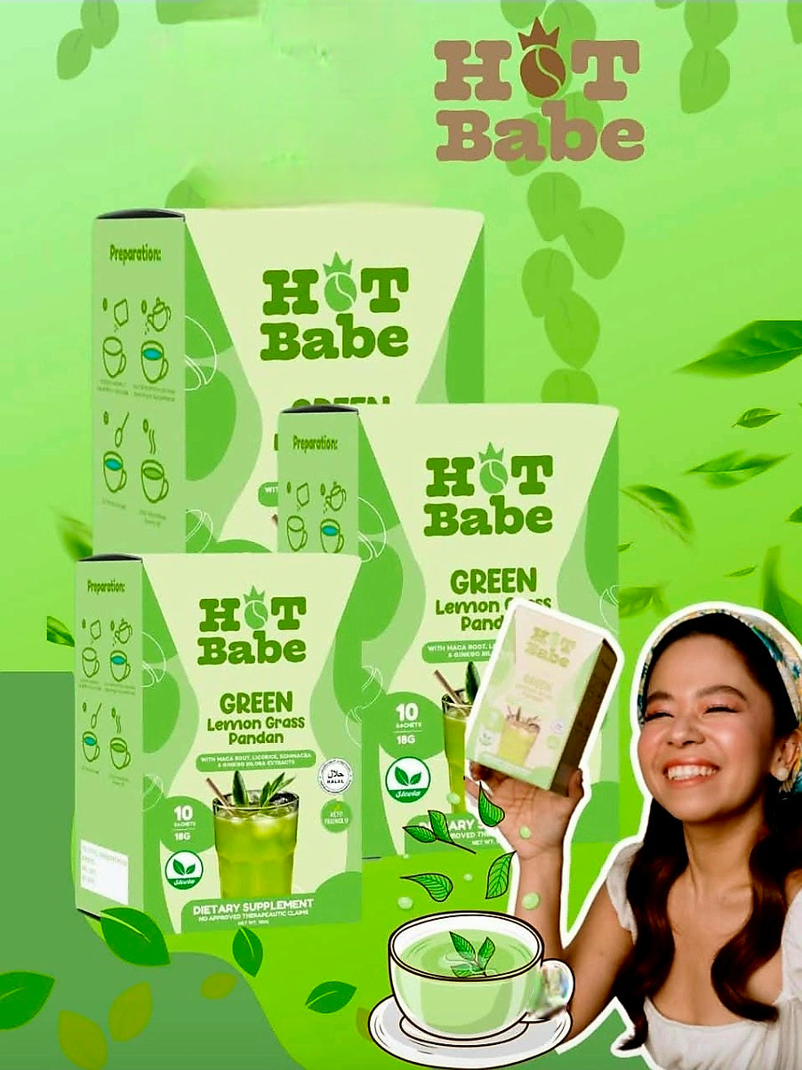 Hot Babe by Kiray Celis GREEN LEMON GRASS PANDAN TEA 18g×10sachets (GREEN  SERIES)