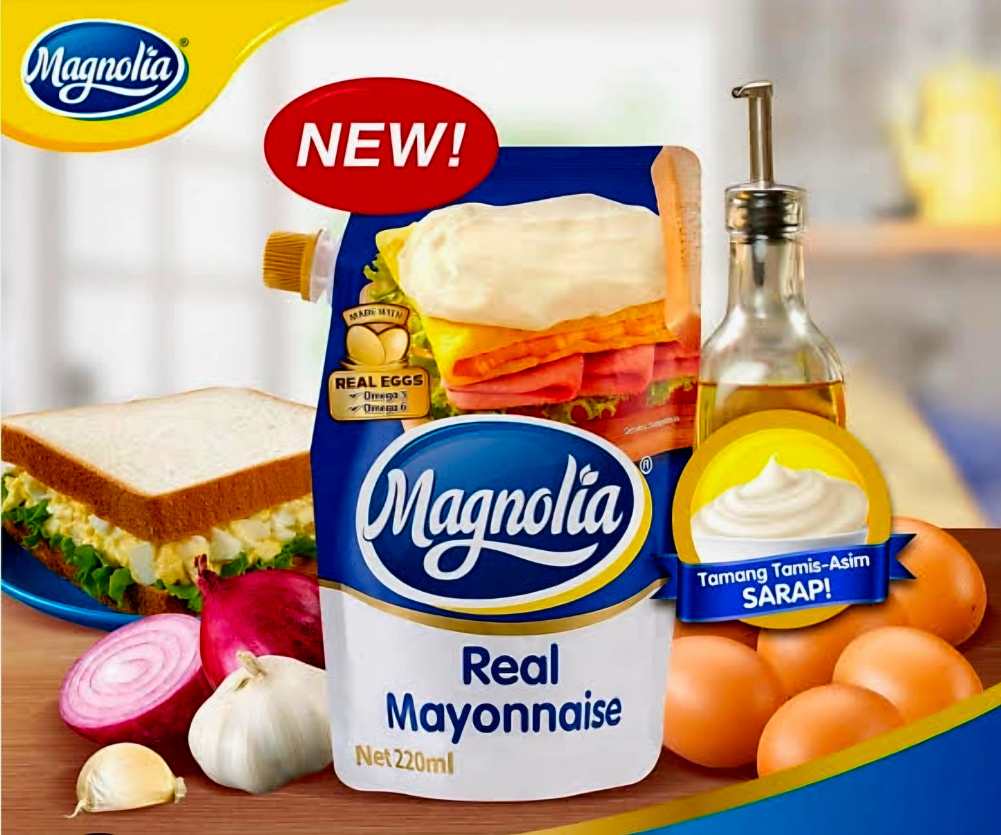 Magnolia REAL MAYONNAISE 470ml Large Pouch Resealable Cap