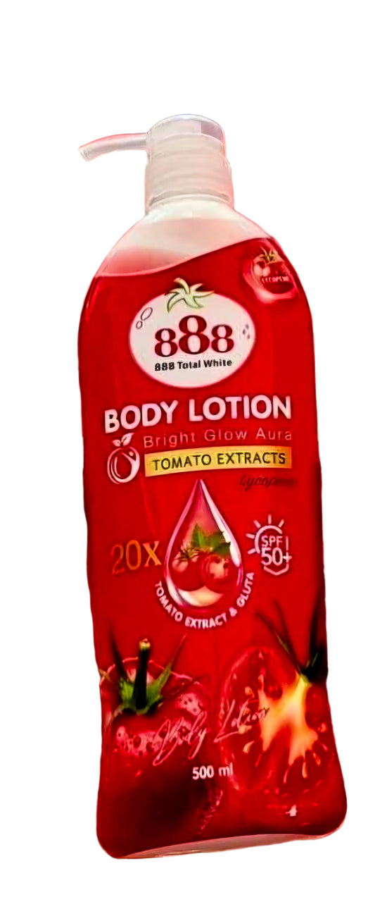 888 BODY LOTION BRIGHT GLOW AURA TOMATO EXTRACTS 500ML