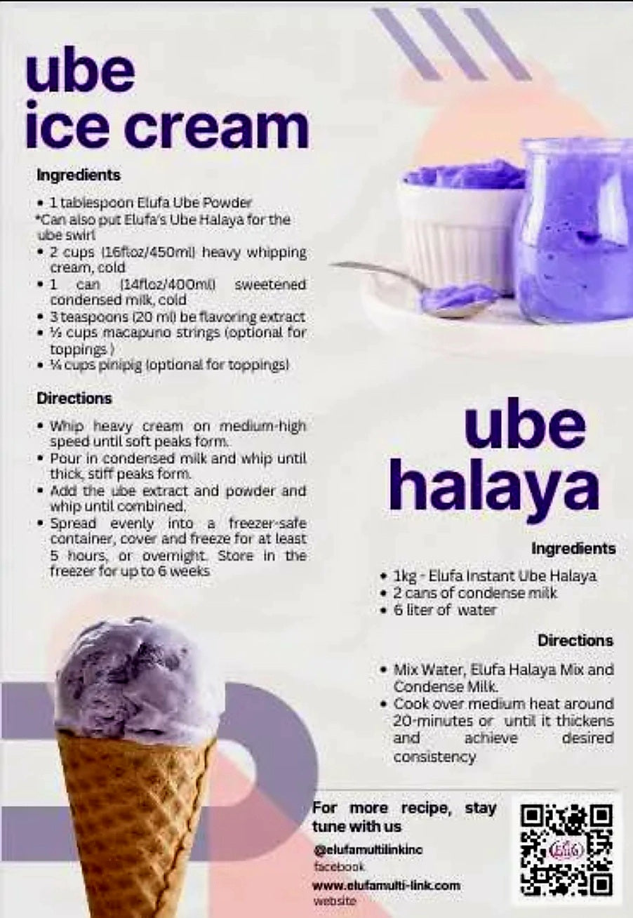 Elufa Brand PURE UBE POWDER 115g Pouch