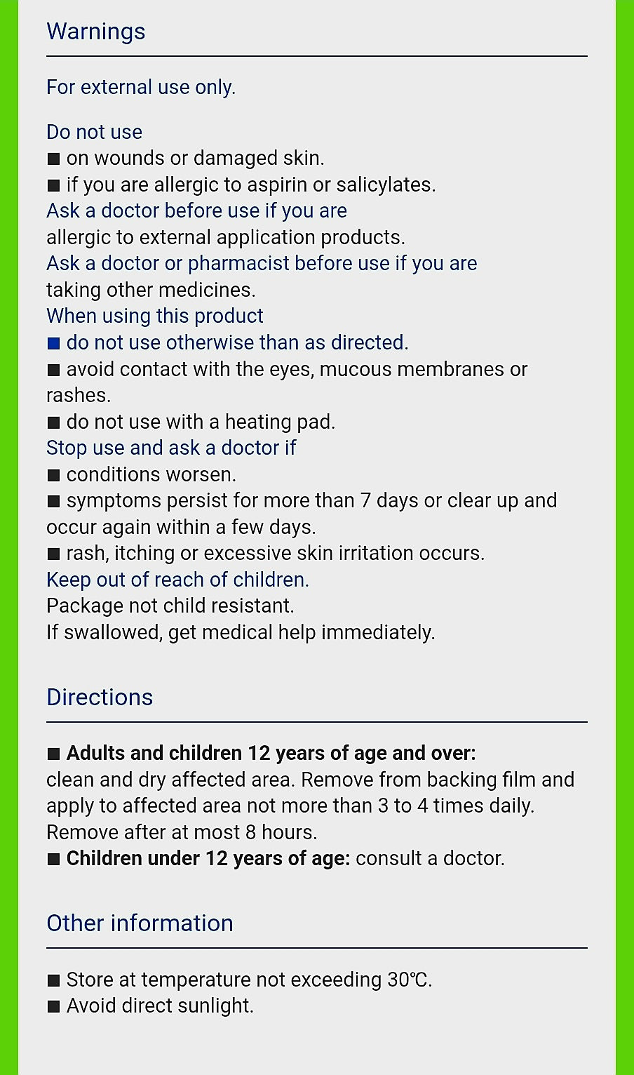 SALONPAS Topical  Patches 10patches