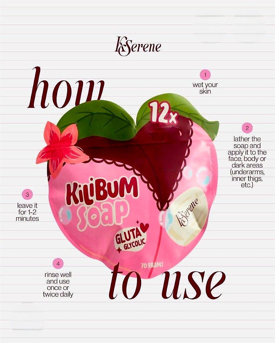 KSerene KILIBUM SOAP Gluta Glycolic 12x Powerful Whitening 70g×3pcs Pack
