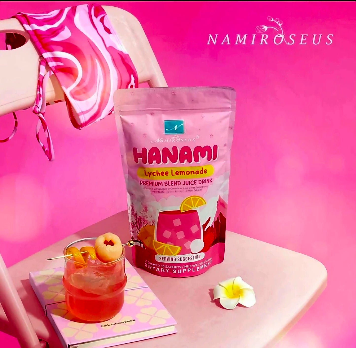 Namiroseus HANAMI Lychee Lemonade Premium Blend Juice Drink 21g x 10-sachets