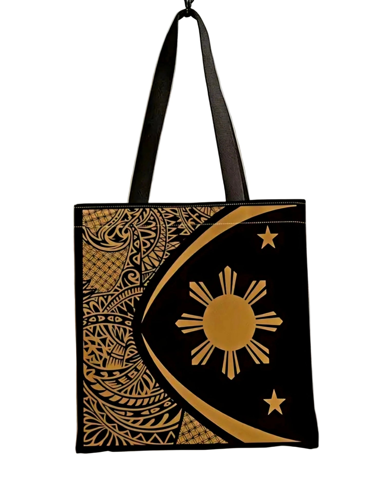 PHILIPPINES TRIBAL Canvas Tote Bag 2-STAR & SUN BLACKGOLD