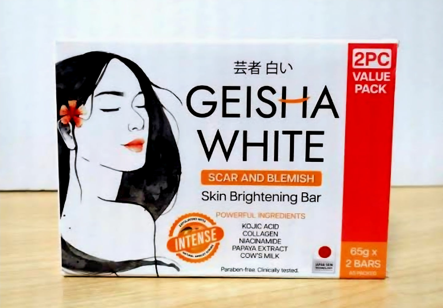 GEISHA WHITE INTENSE Scar & Blemish Skin Brightening Bar TRIPLE PACK 65g×3bars