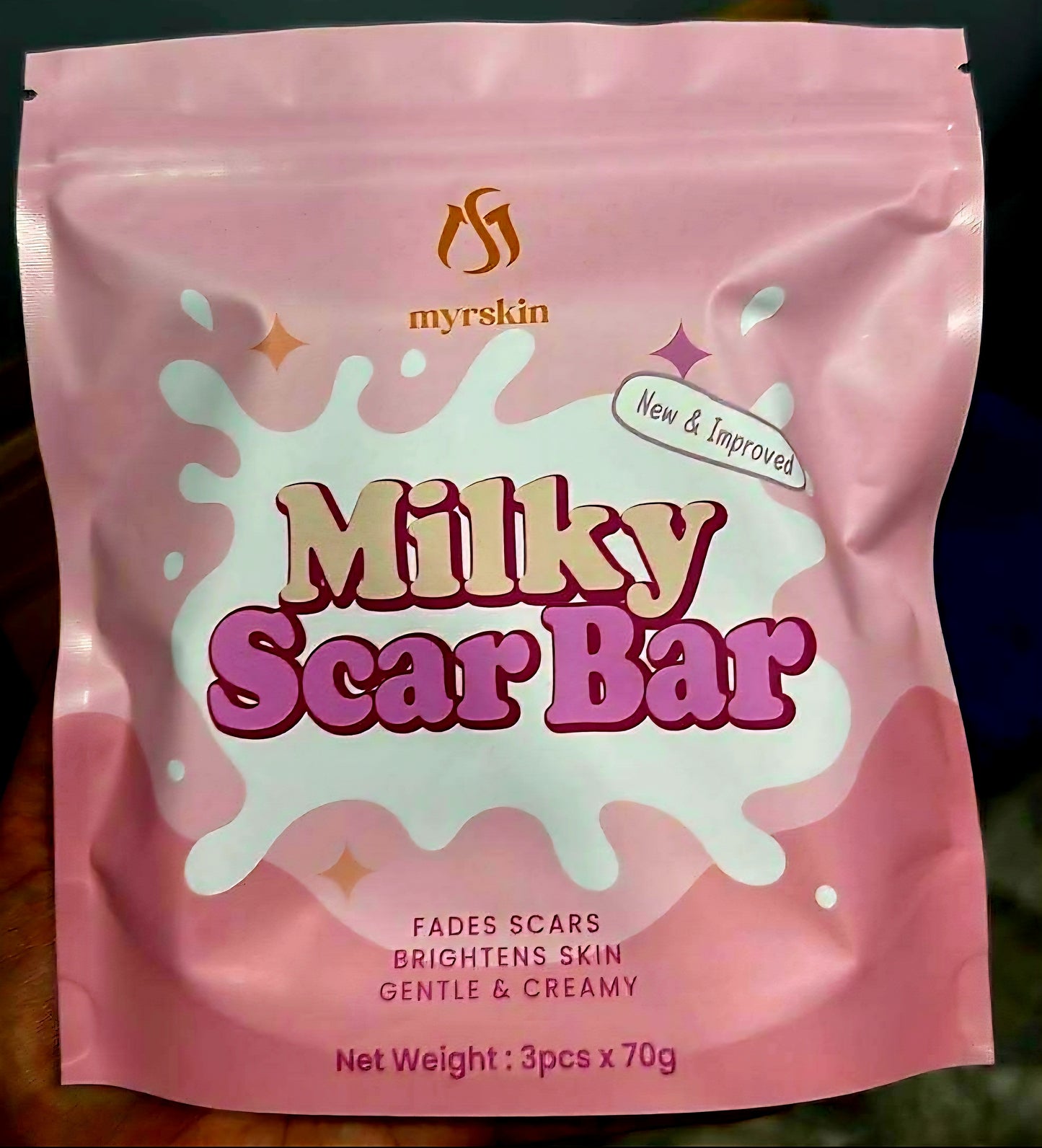Myrskin MILKY SCAR BAR Fades & Brightens Scars 70gx3pcs Pack (210g)