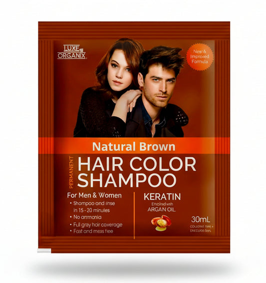 LUXE ORGANIX HAIR COLOR SHAMPOO 30ML (NATURAL BROWN)