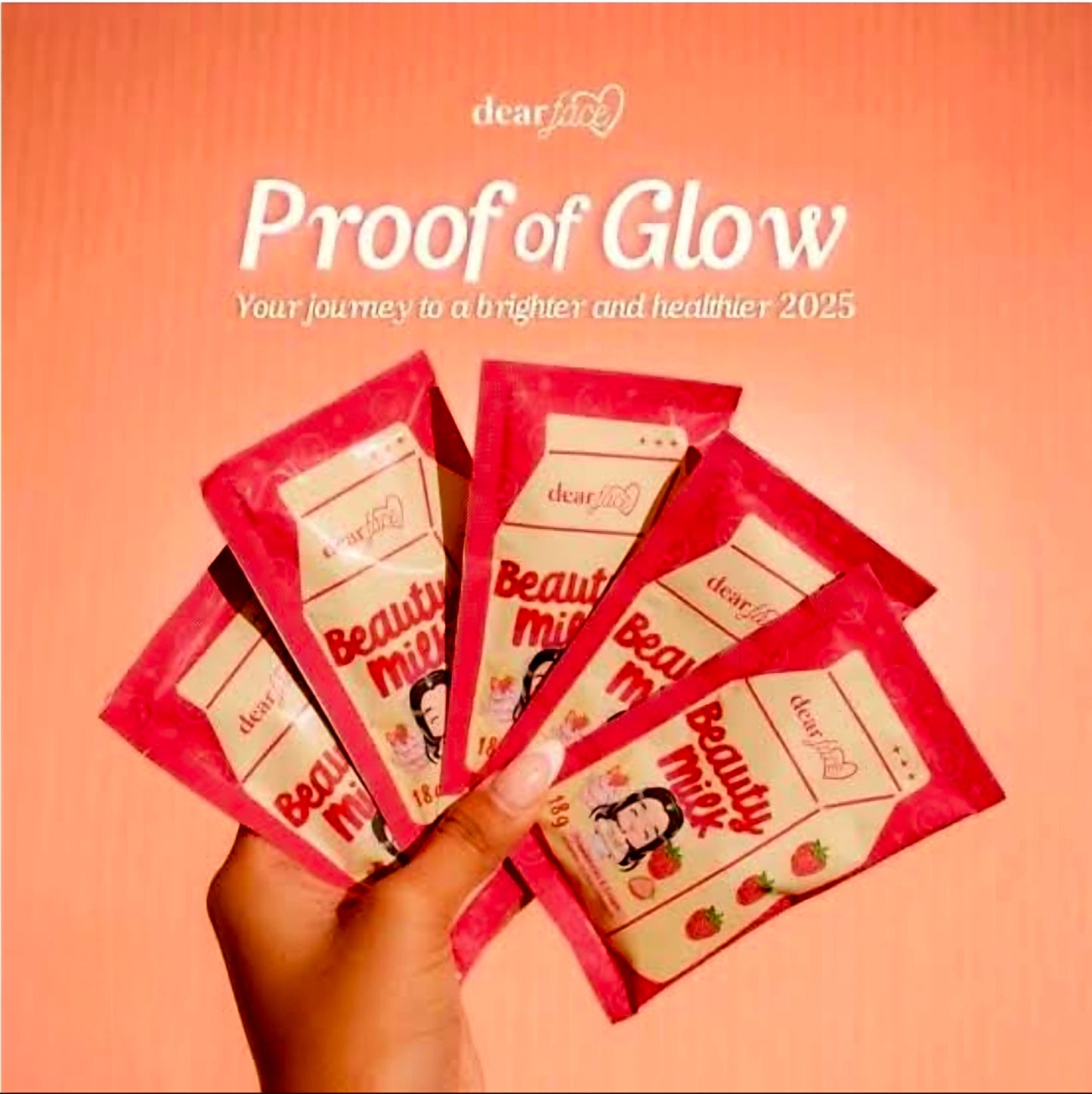 DearFace Beauty Milk STRAWBERRIES & CREAM Gloweek Weekly Pack