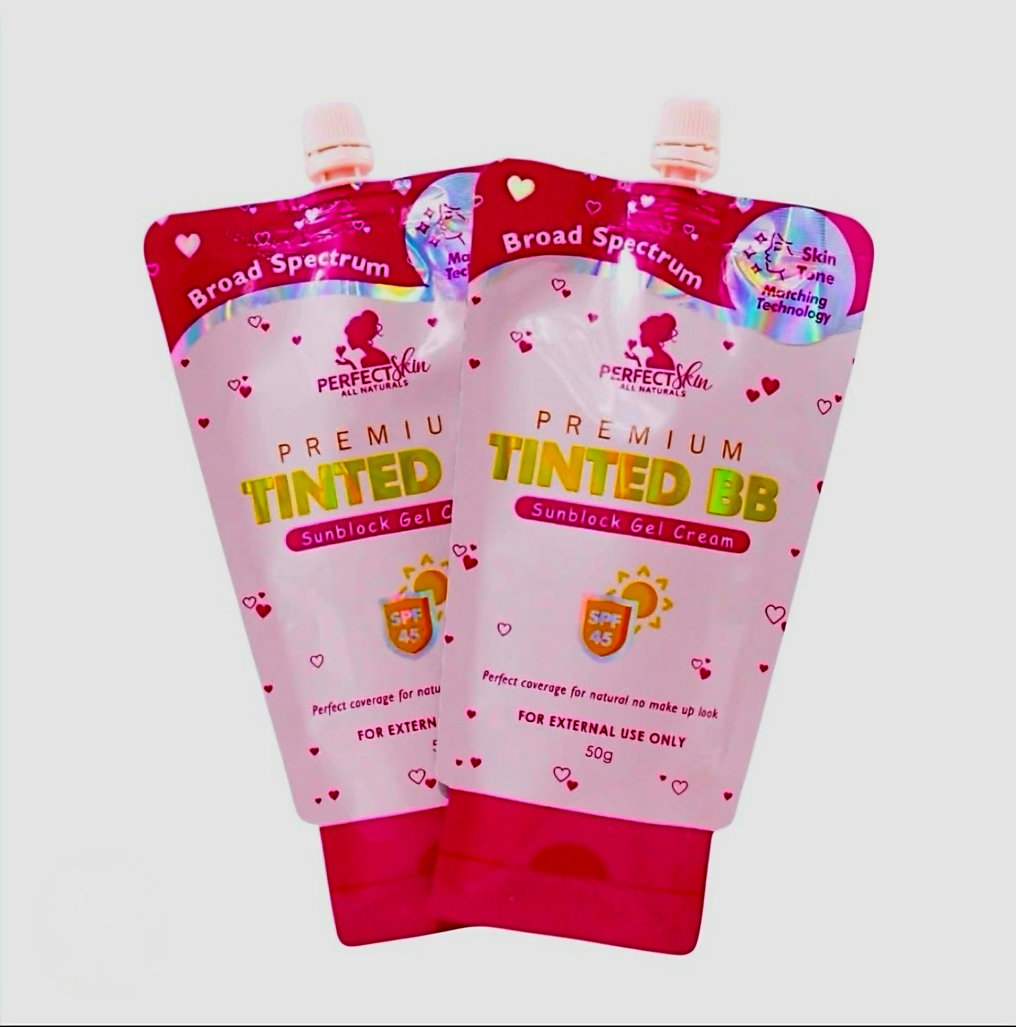 Perfect Skin PREMIUM TINTED BB Sunblock Gel Cream SPF45 50g (Resealable Cap)