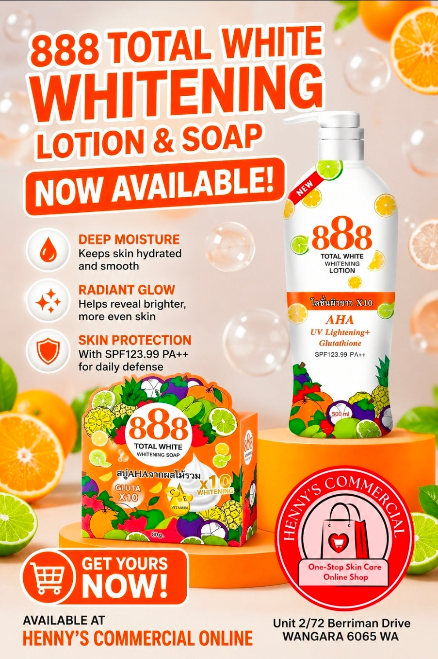 888 TOTAL WHITE GLUTAX10 WHITENING SOAP 80G
