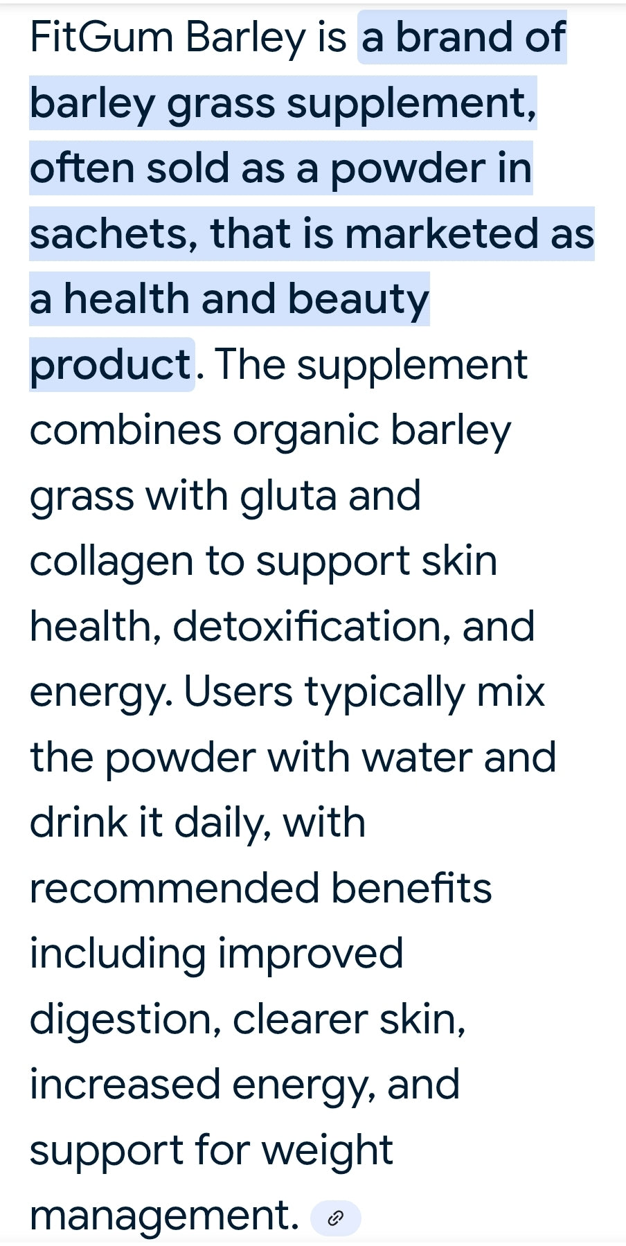 FITGUM Organic Barley 50x Glutathione + Collagen 3g×15sachets (45g)