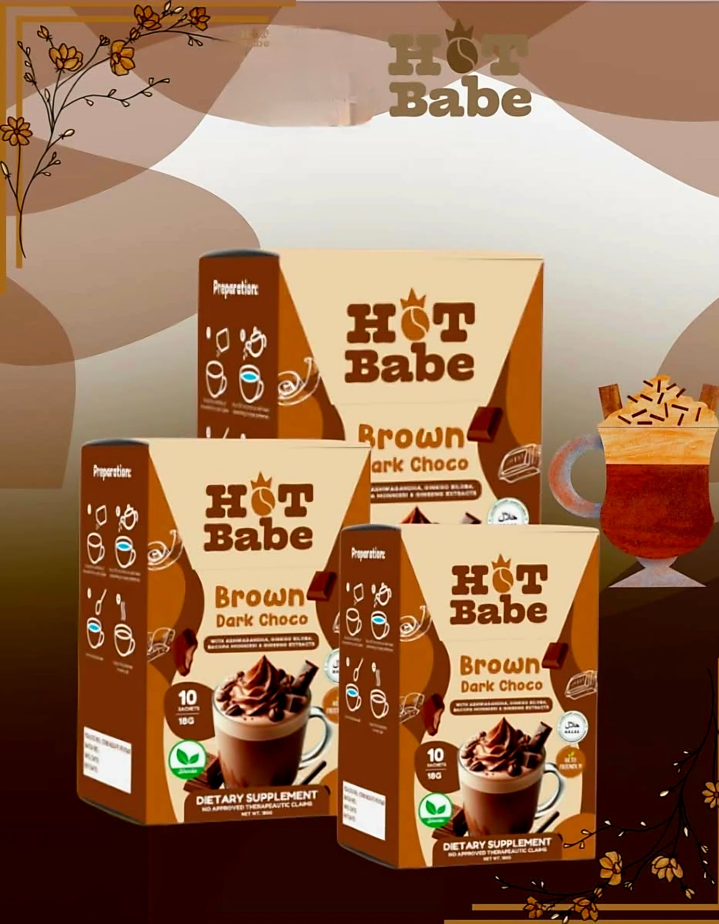 Hot Babe by Kiray Celis BROWN DARK CHOCO 18g×10sachets (BROWN SERIES)