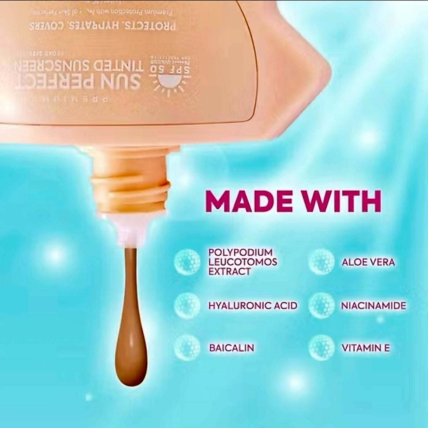 HIKARI Skin Essentials Premium SUN PERFECT Tinted Sunscreen SPF50 50ml