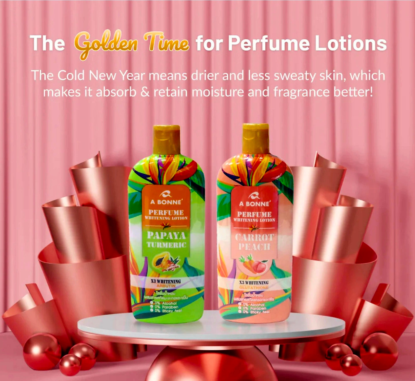 A BONNE' PERFUME WHITENING LOTION CARROT PEACH 300ML