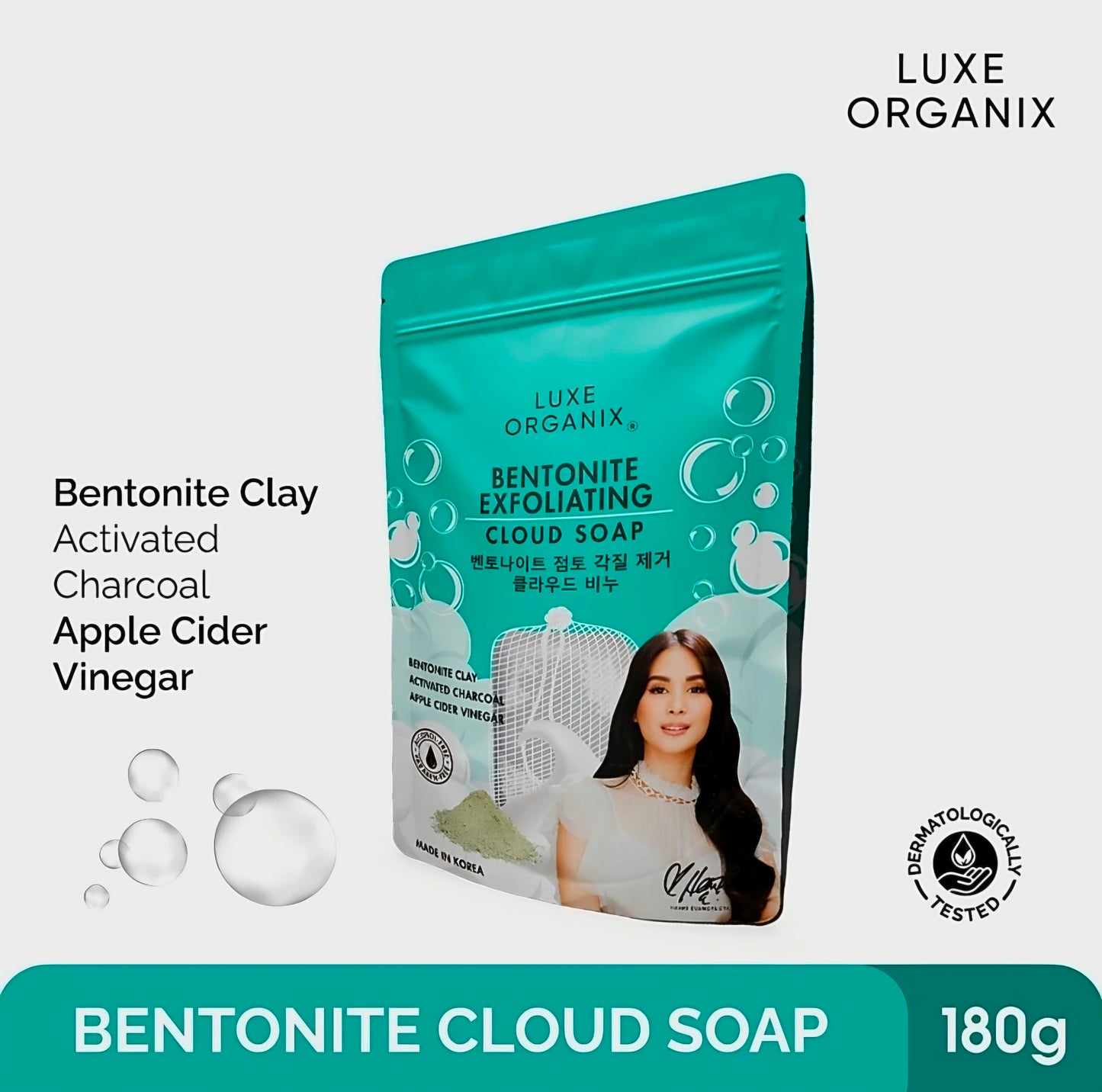 Luxe Organix NIACINAMIDE + BENTONITE Cloud Soap (Foaming Net) 180g SINGLE PACK