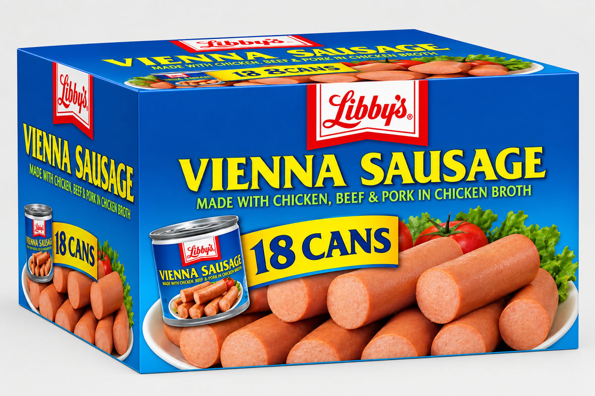 LIBBY'S VIENNA SAUSAGE 130G×18-CANS  EASY-OPEN CAN FULL BOX (31/05/28) MADE IN USA