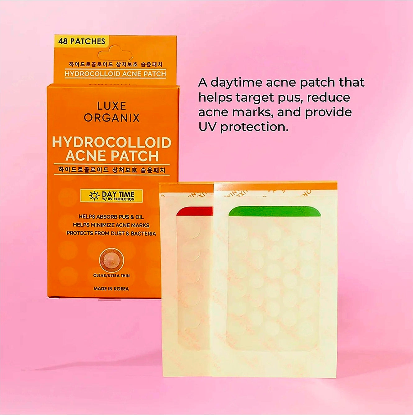 Luxe Organix HYDROCOLLOID ACNE PATCH (Daytime Use) 48-patches