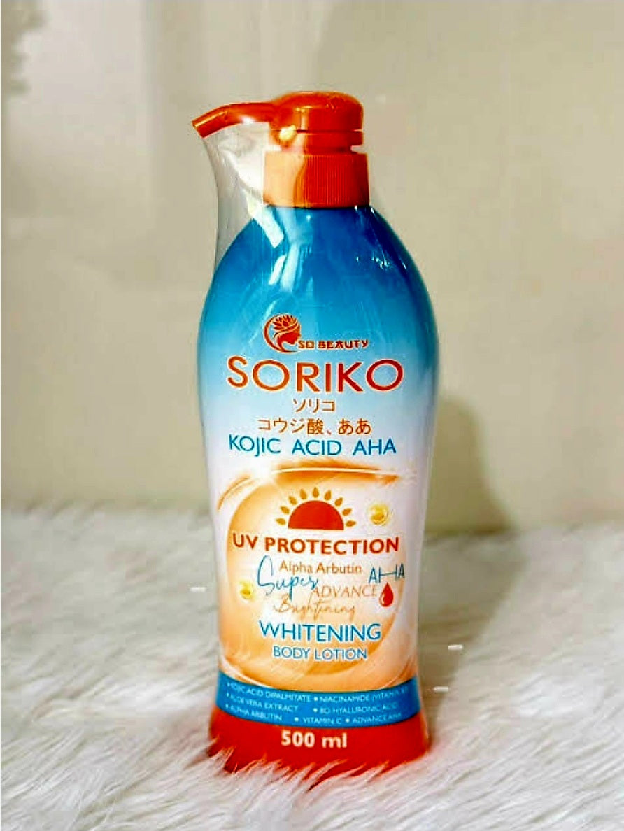 SORIKO Kojic Acid AHA Super Advance Brightening Lotion SPF50+ UV PROTECTION 500ml