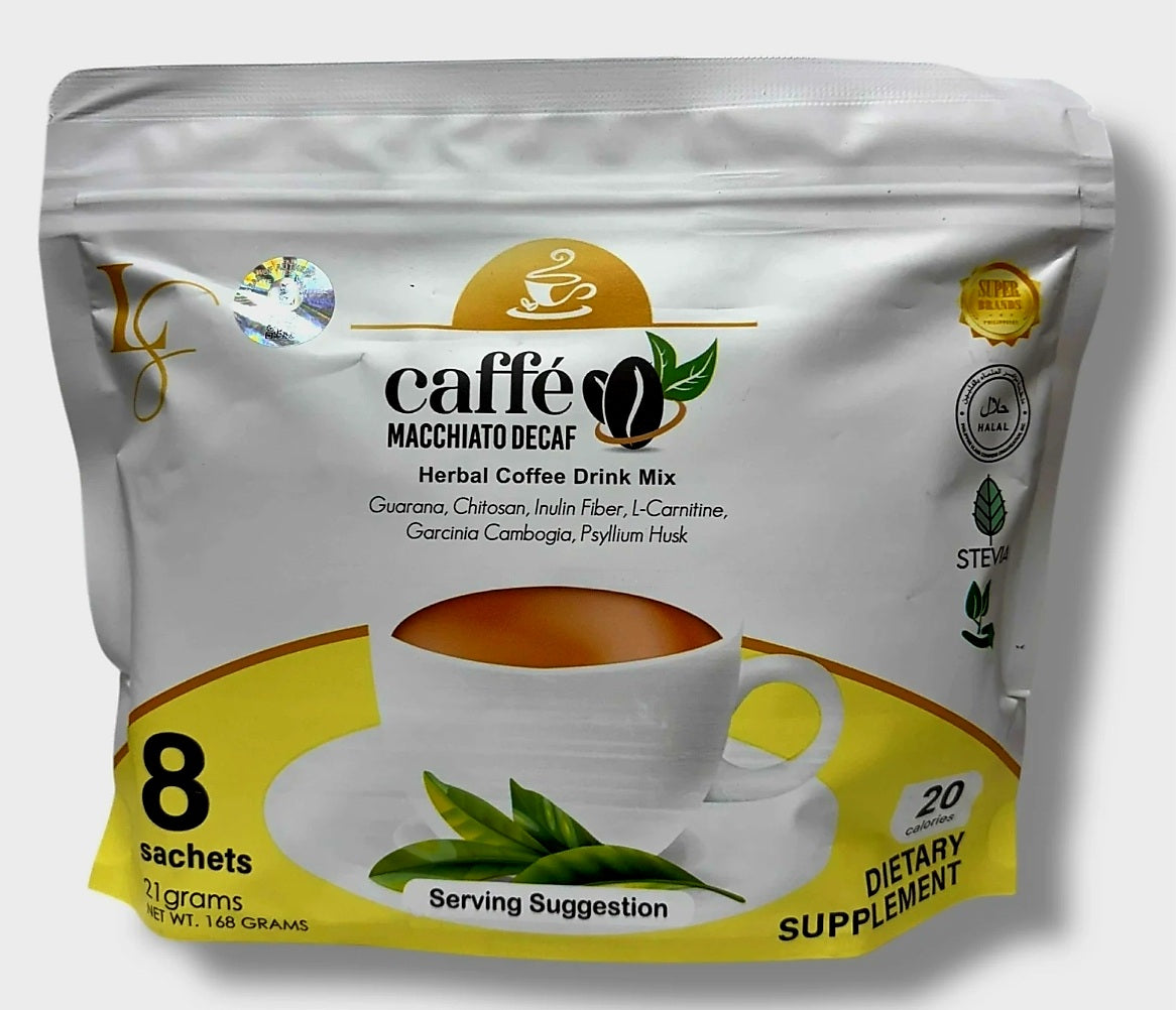 Luxe Slim CAFFE MACCHIATO DECAF Herbal Coffee Drink 21g×8sachets