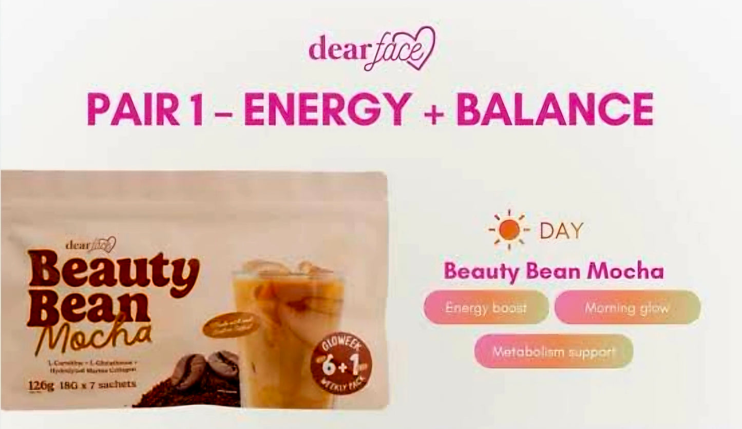 DearFace BEAUTY BEAN MOCHA Gloweek Weekly Pack