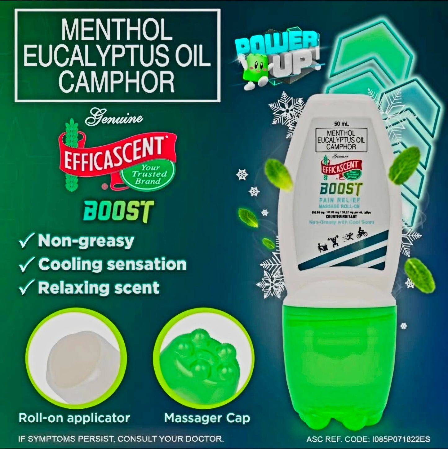 Efficascent BOOST ROLL-ON with Massage Cap 50ml